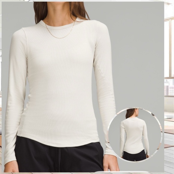 Lululemon Hold Tight Long-Sleeve Shirt bone neutral size 8 NWT - Picture 2 of 7